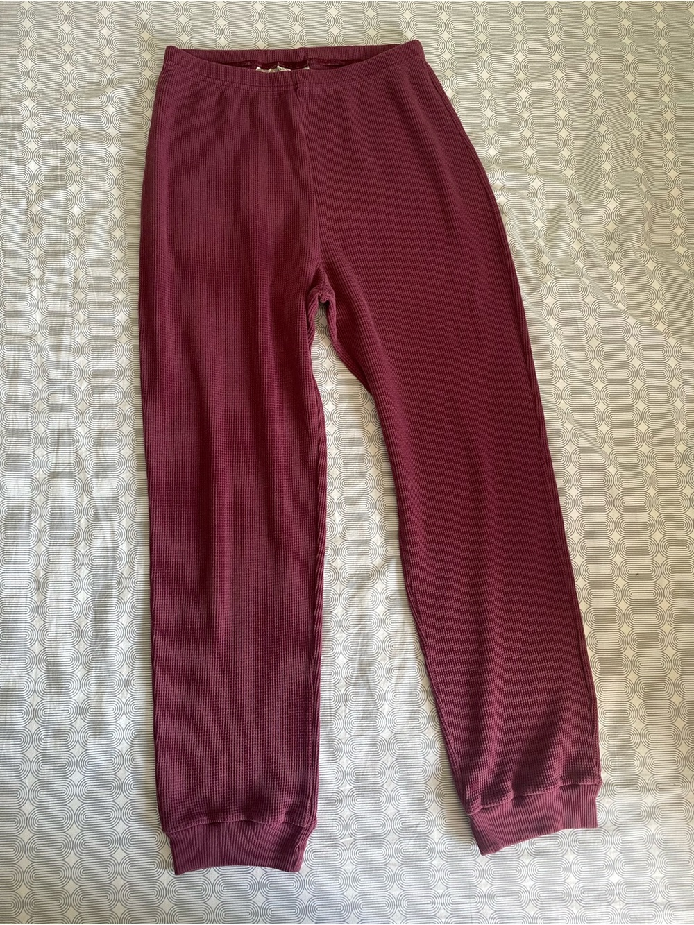Victoria's Secret Burgundy Waffle-Knit Lounge Joggers